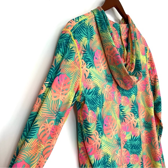 Men’s Ingear Neon Tropical Print Outdoor Popover Hoodie Fitted Kangaroo Pocket - Picture 10 of 16